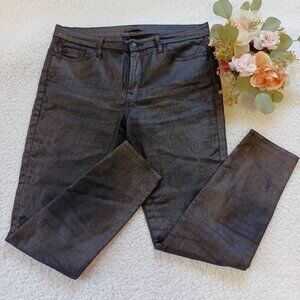 7 for all mankind Black High Waist Ankle Skinny Shimmer Pants